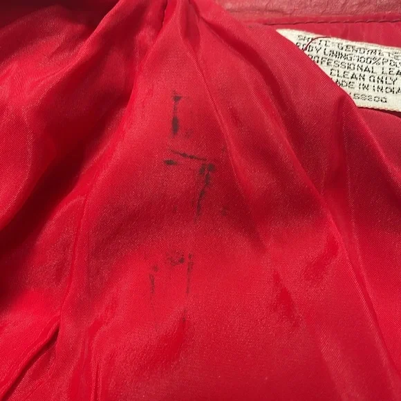 Vintage Terra Women's Red Genuine Leather Pencil Skirt